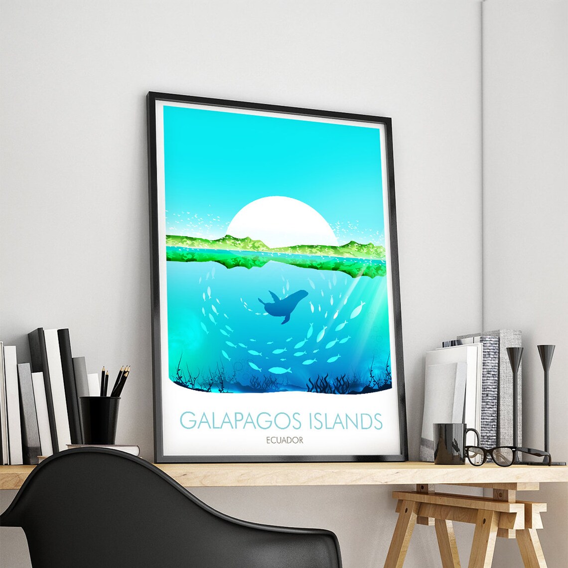 Galapagos Islands Travel Poster, Ocean Destination - Image 4