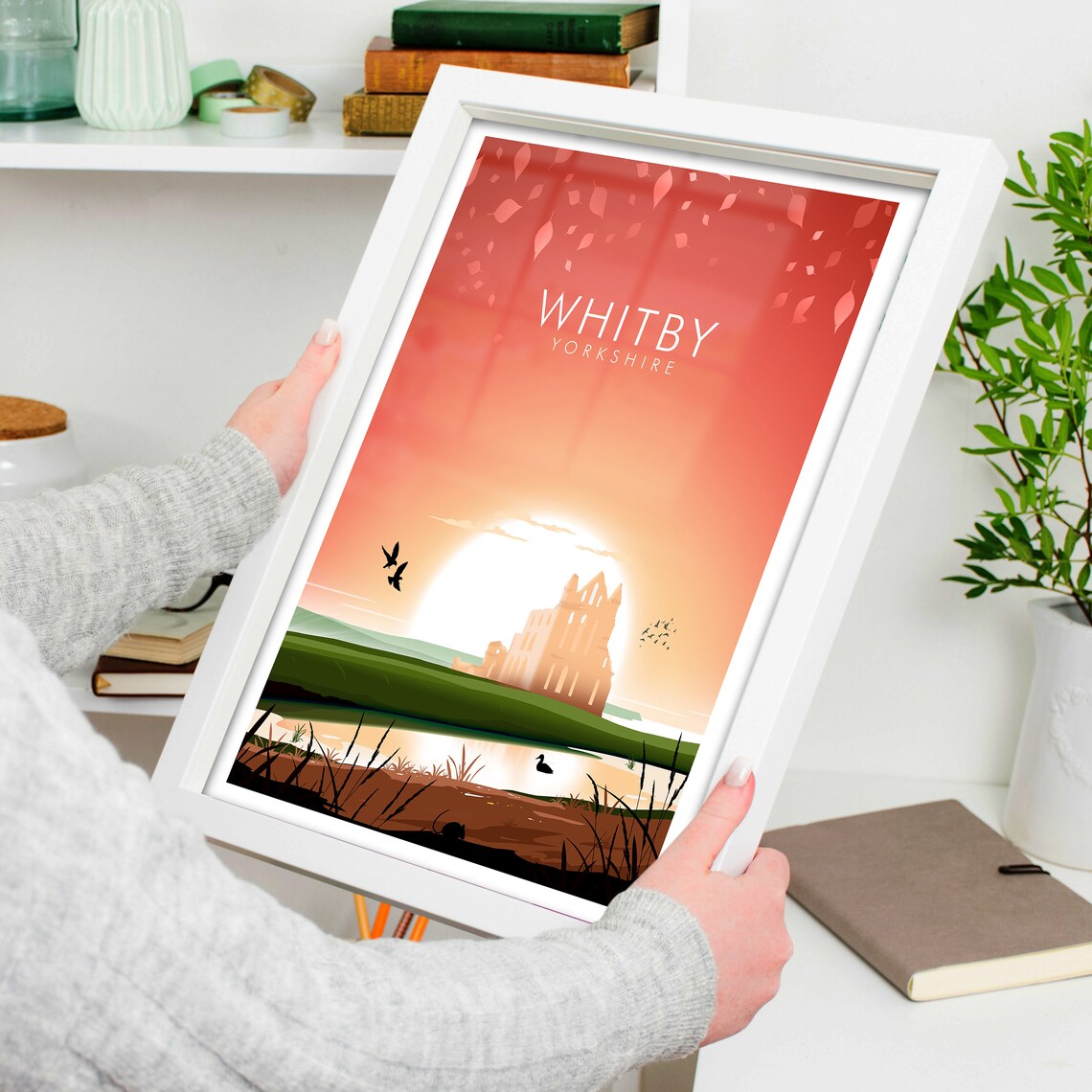 Whitby Abbey Yorkshire Travel Poster Print - Image 4