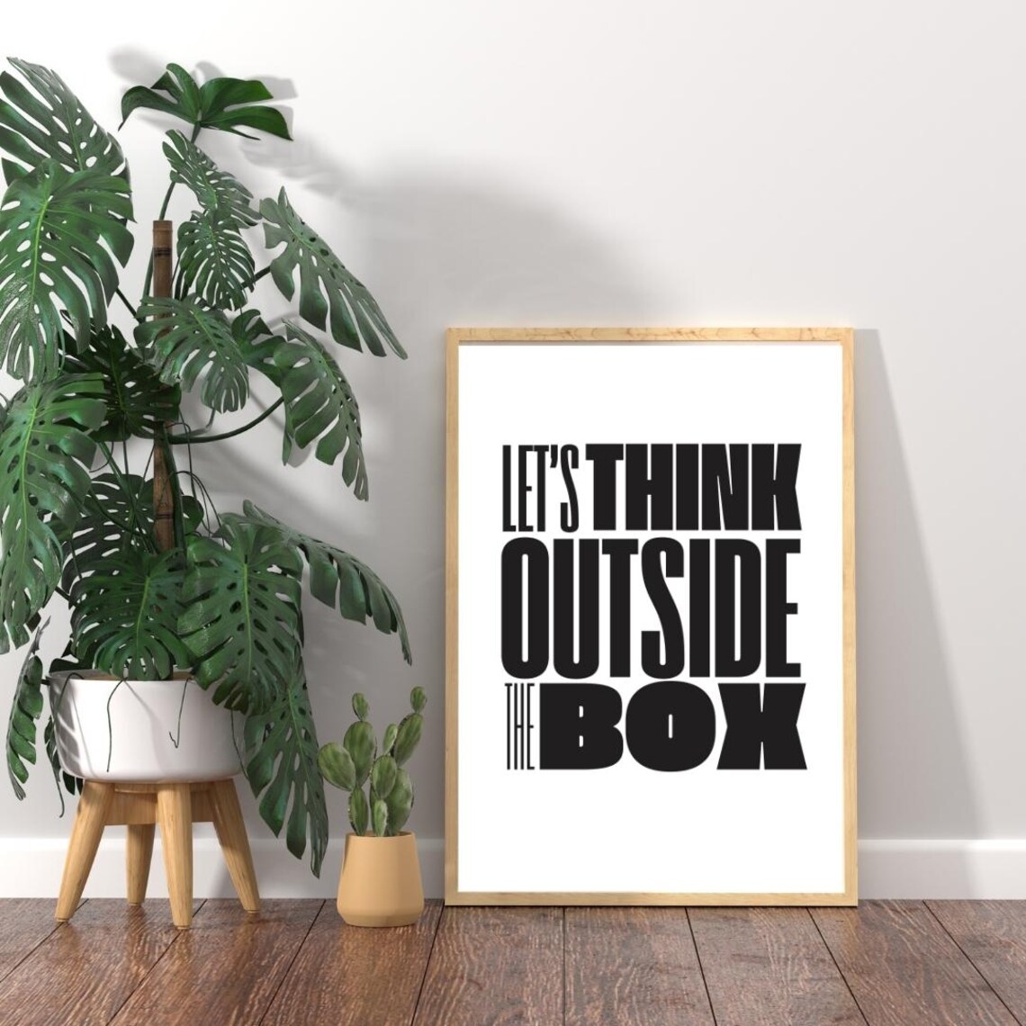 Think Outside The Box Print Motivational Office Decor
