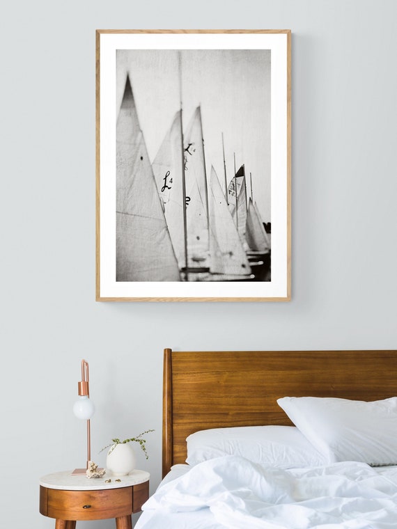 Sailboat Print, Nautical Decor Ocean Art