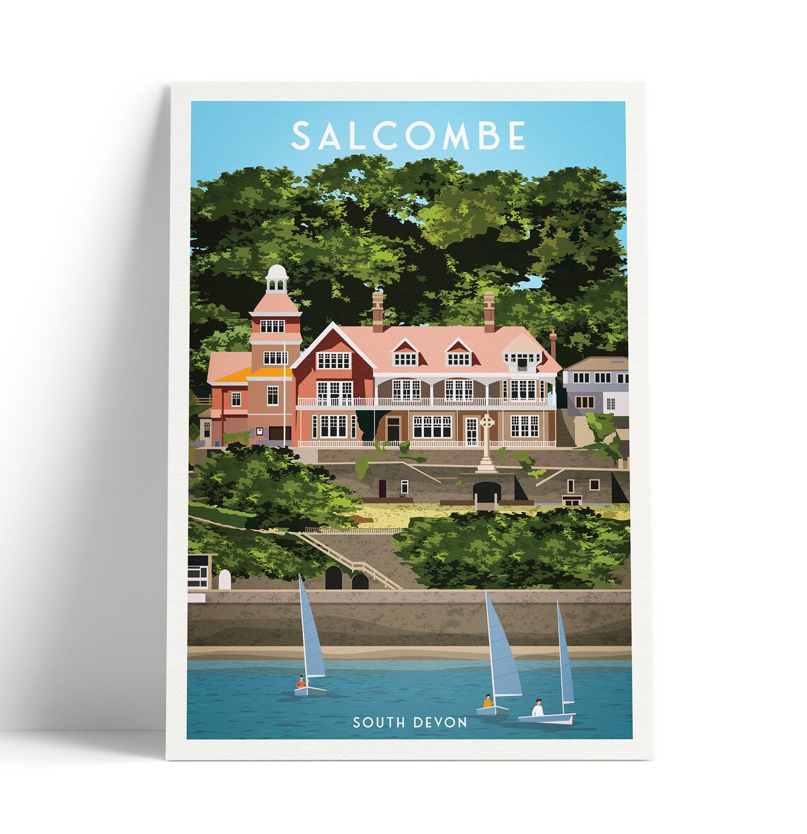 Salcombe Travel Poster, South Devon Coastline