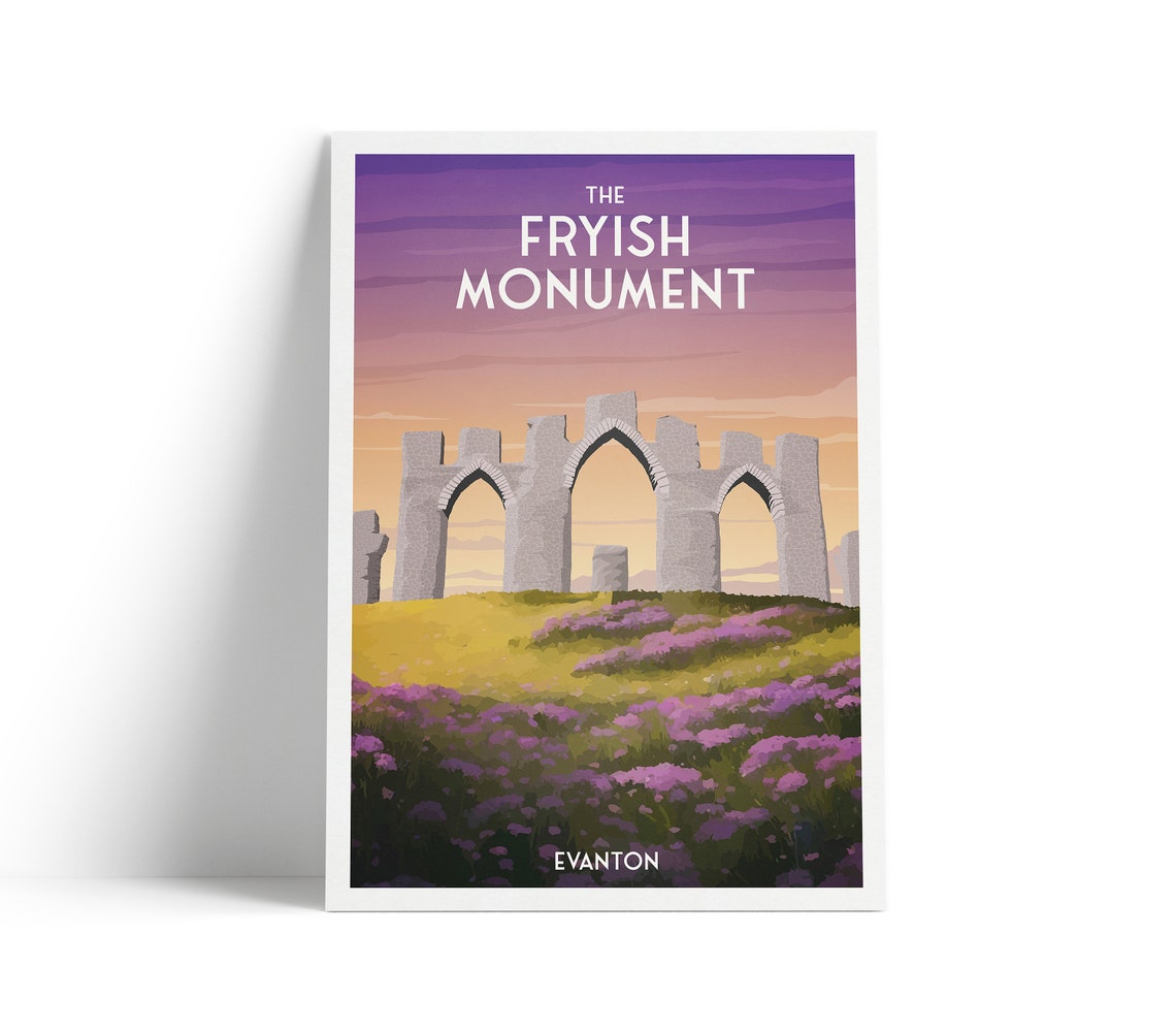 The Fryish Monument Evanton Sunset Stone Arches Travel Poster