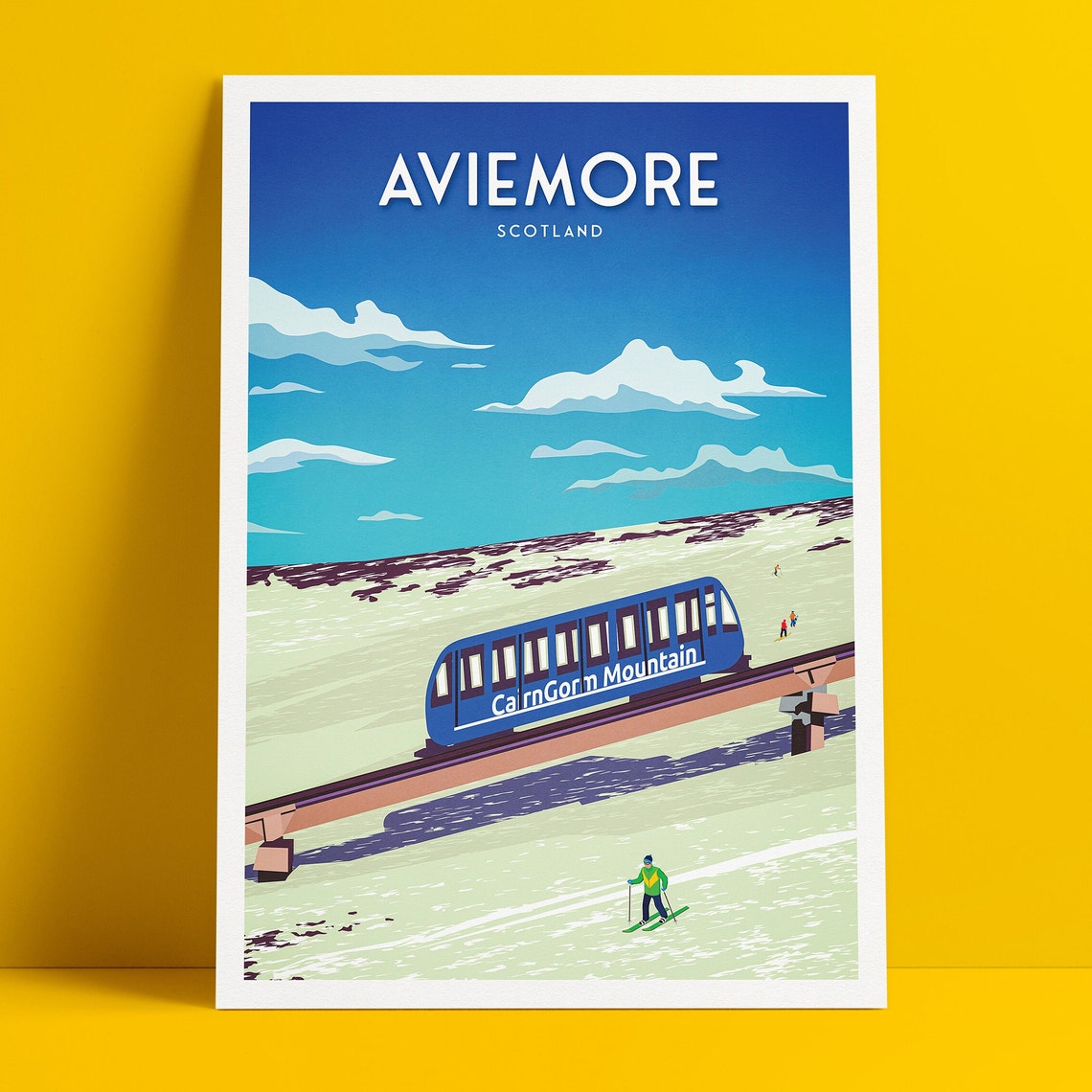 Aviemore Scotland Cairngorm Mountain Ski Resort Travel Poster