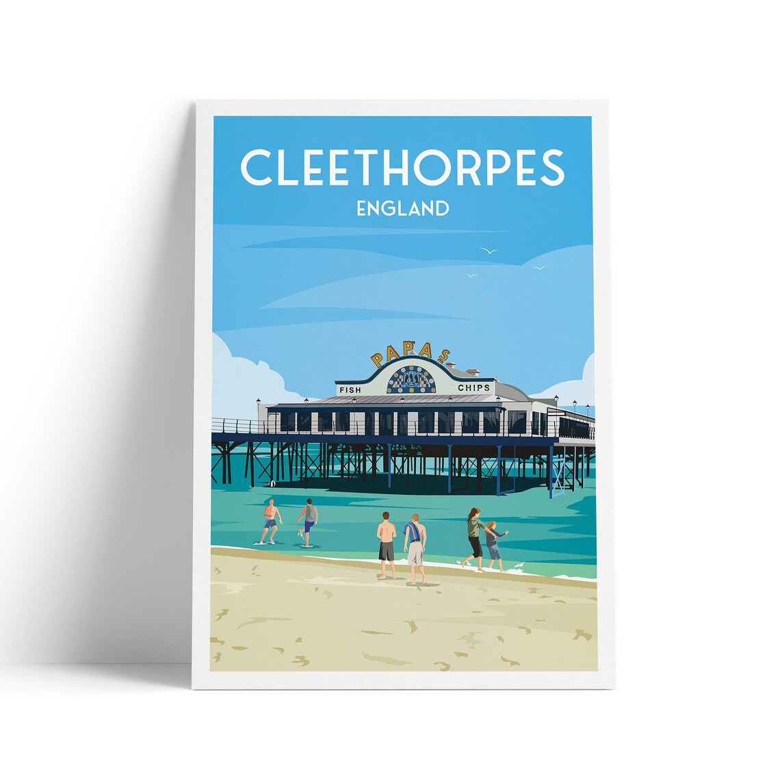 Cleethorpes England Travel Poster, Coastal Art Print