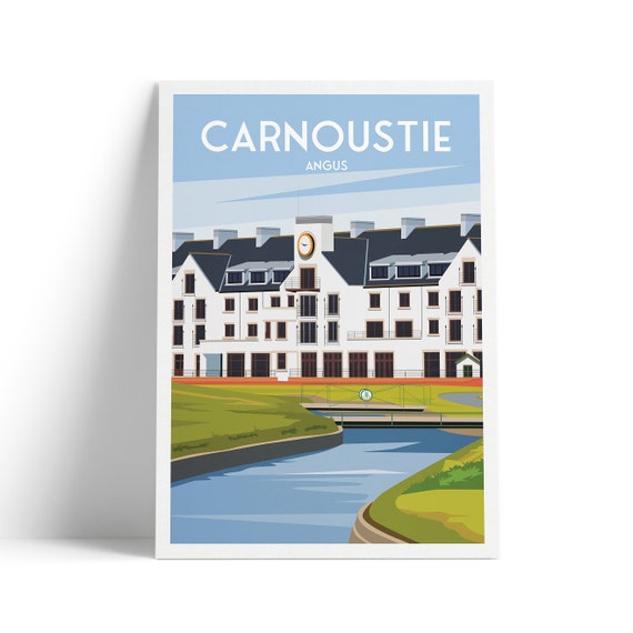Carnoustie Print Legendary Links Golf Course Travel Poster Angus Scotland