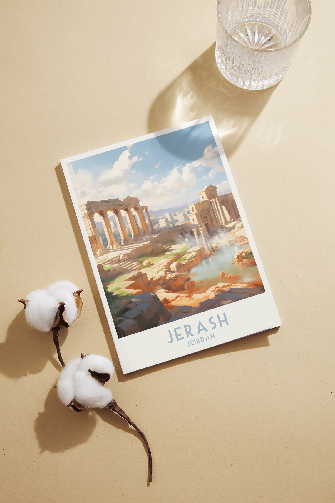 Jerash Jordan Ancient Roman Ruins Columns Vintage Travel Poster - Image 2