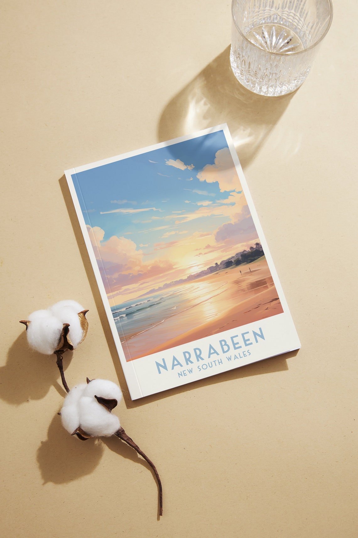 Narrabeen Beach New South Wales Golden Sunset Waves Travel Poster - Image 2