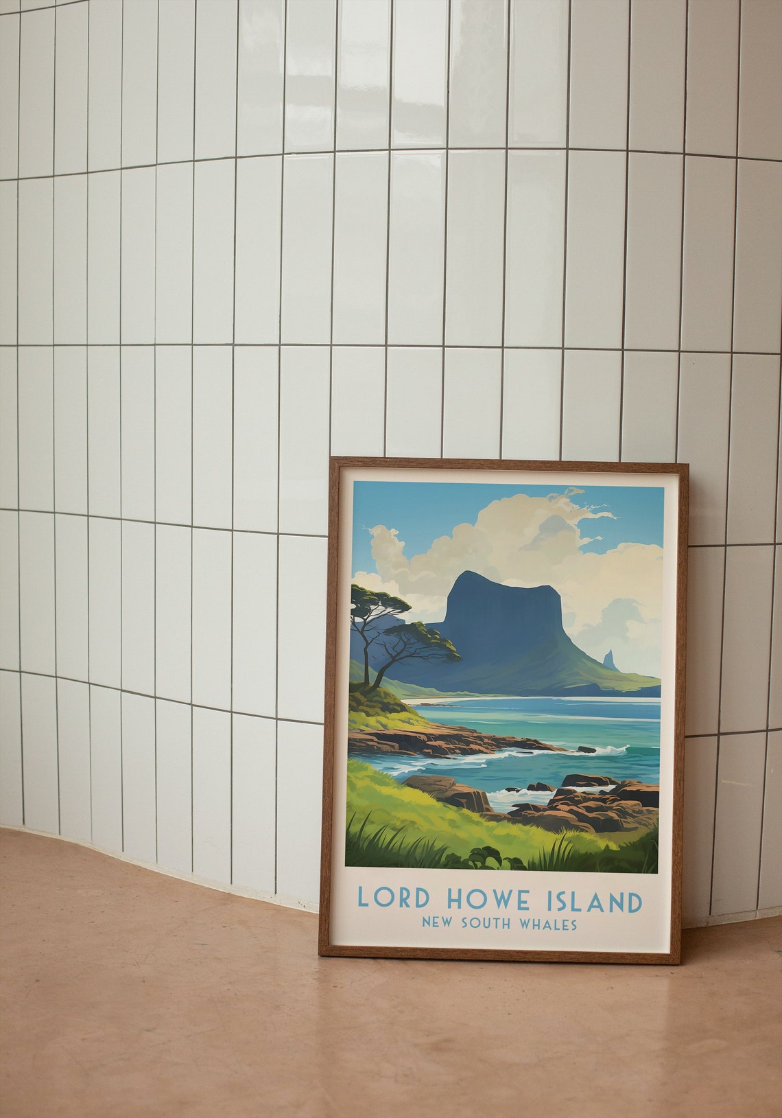 Lord Howe Island Volcanic Peaks Rocky Coast Travel Poster Artwork - Image 3