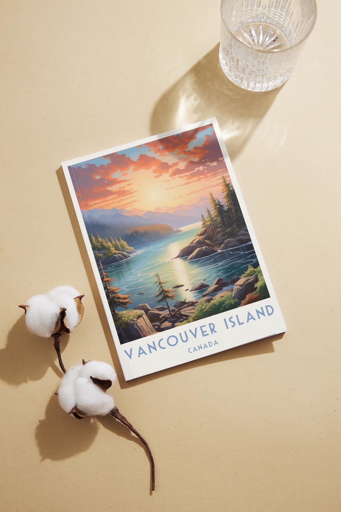 Vancouver Island Sunset Pines Mountain Lake Canada Travel Poster - Image 2