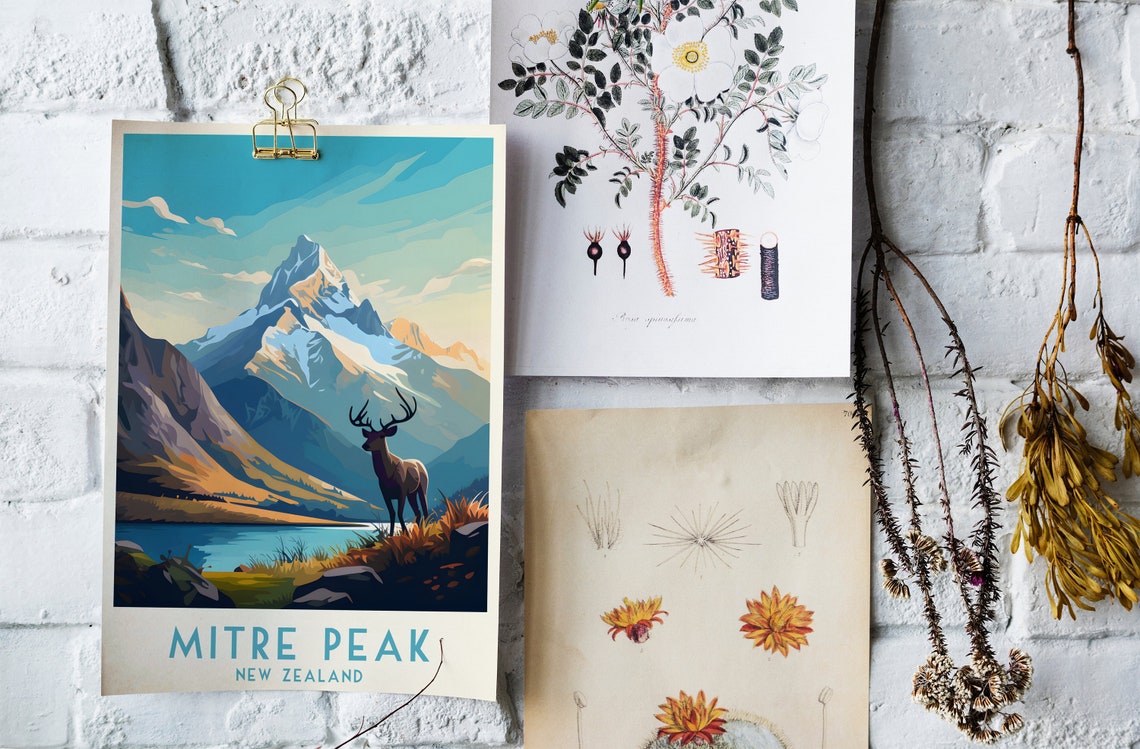 Mitre Peak Travel Print New Zealand Print New Zealand Wall Art Home Decor Wedding Gift Birthday Gift Print Poster Downloads - Image 4