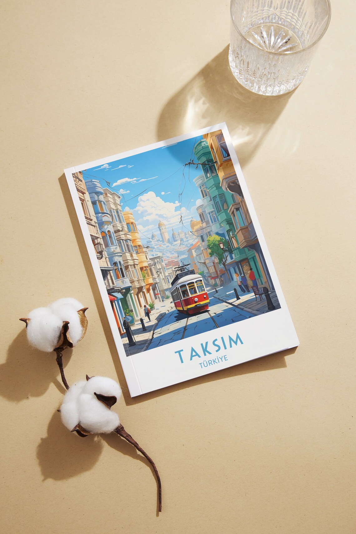 Taksim Turkiye Vintage Red Tram Istanbul Street Travel Poster - Image 3