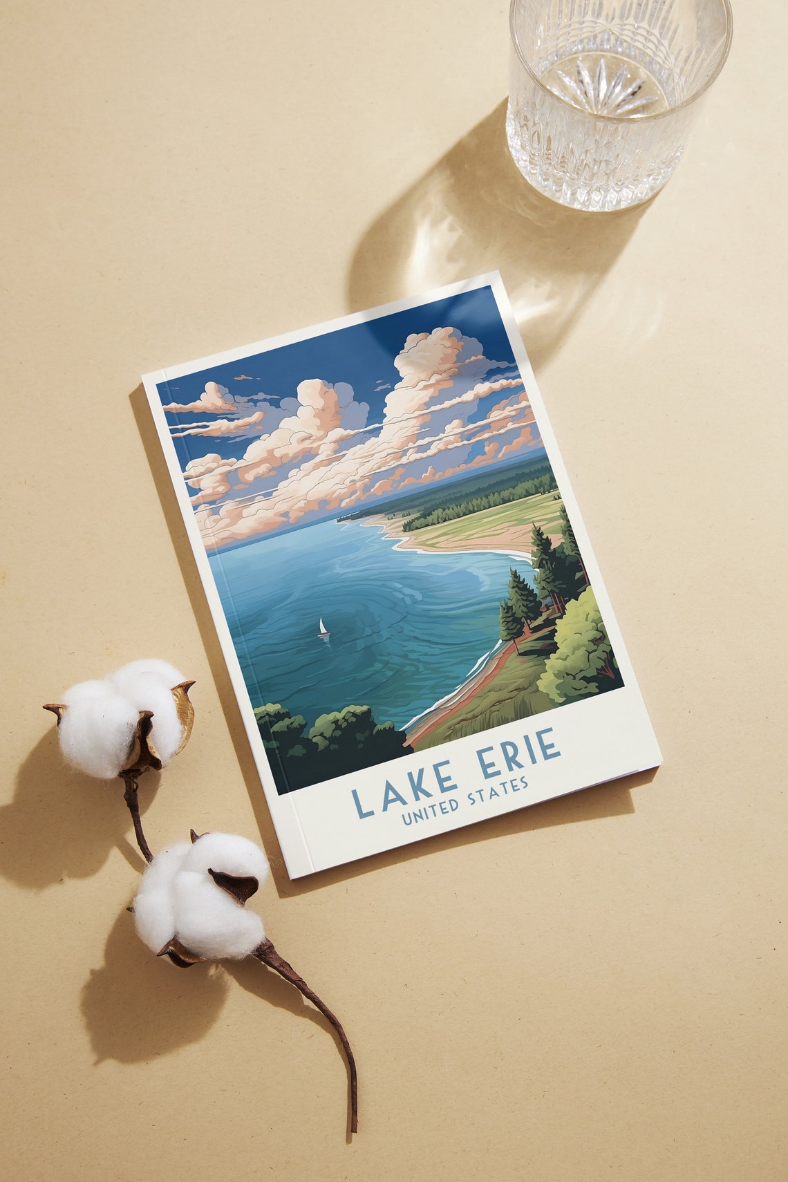 Lake Erie Great Lakes United States Sunset Shoreline Sailboat Poster - Image 2