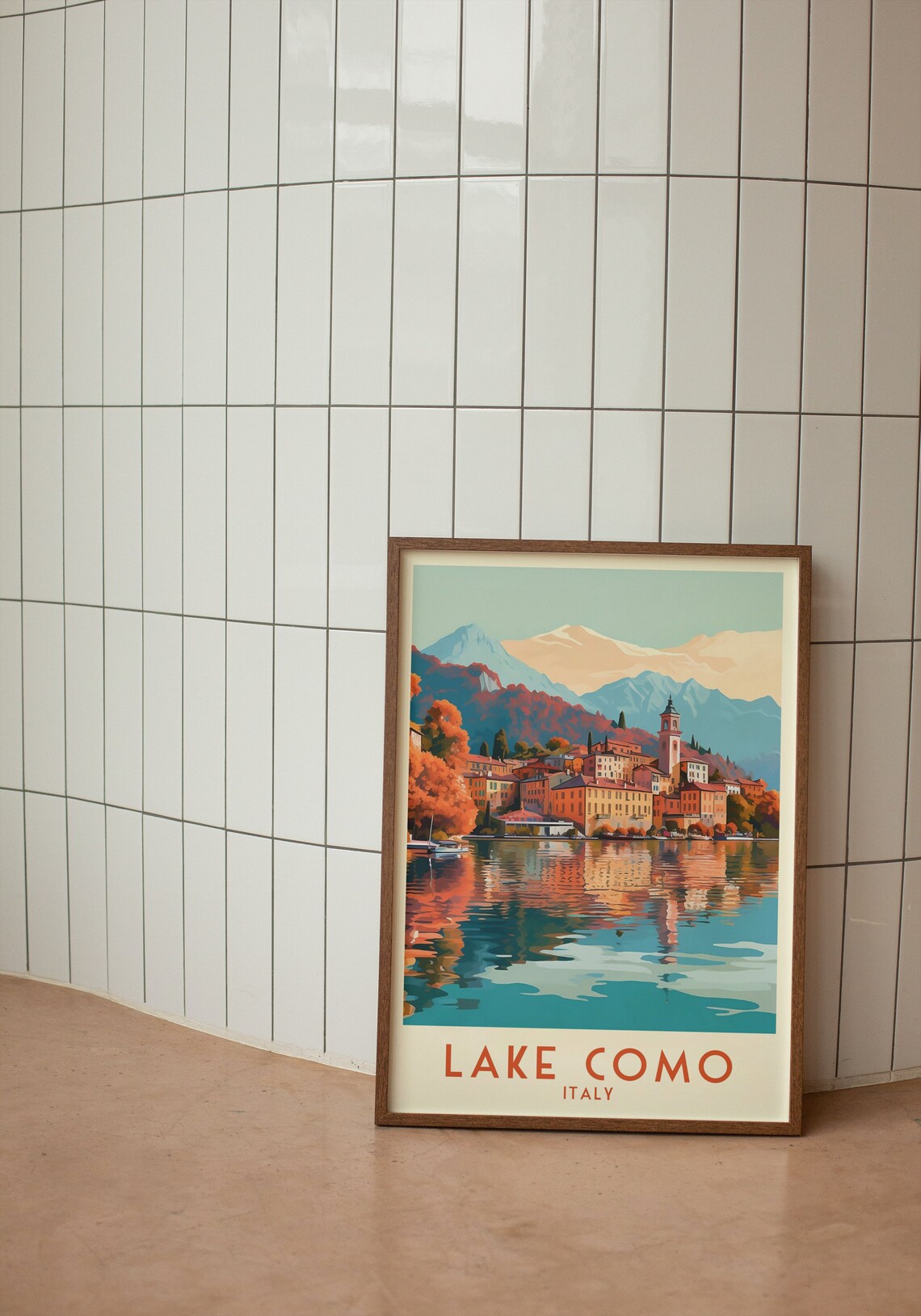 Lake Como Italy Autumn Lakeside Town Mountains Vista Travel Poster - Image 2