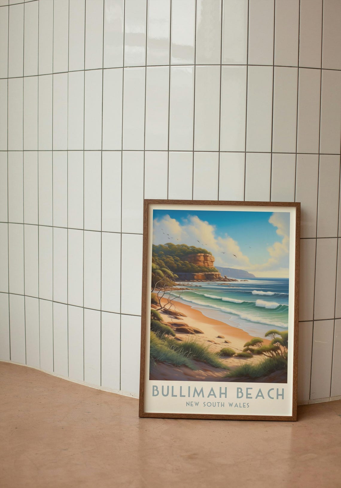 Bullimah Beach New South Wales Golden Cliffs Surf Waves Travel Poster - Image 4
