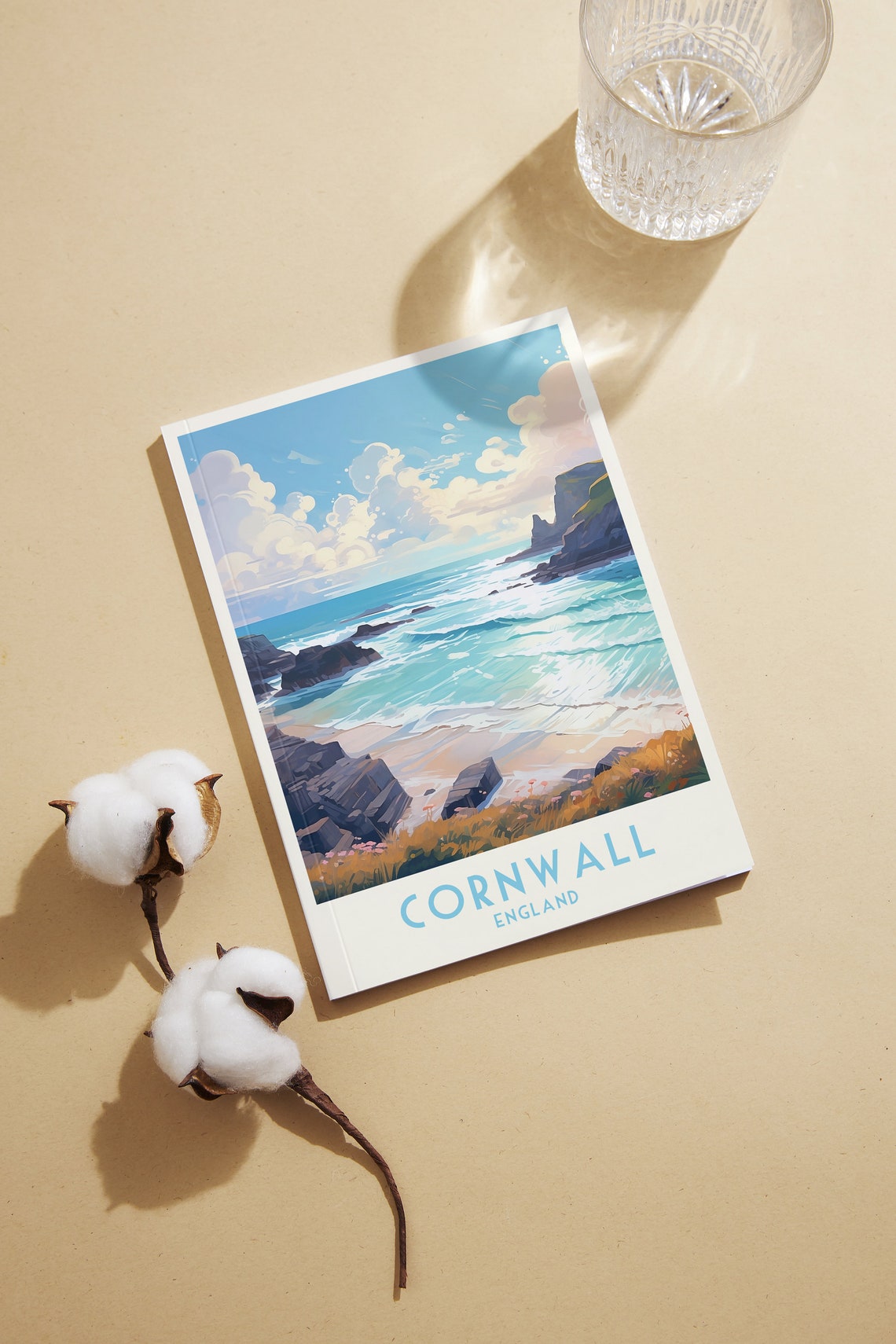 Cornwall England Rocky Coast Turquoise Waves Beach Travel Poster - Image 2