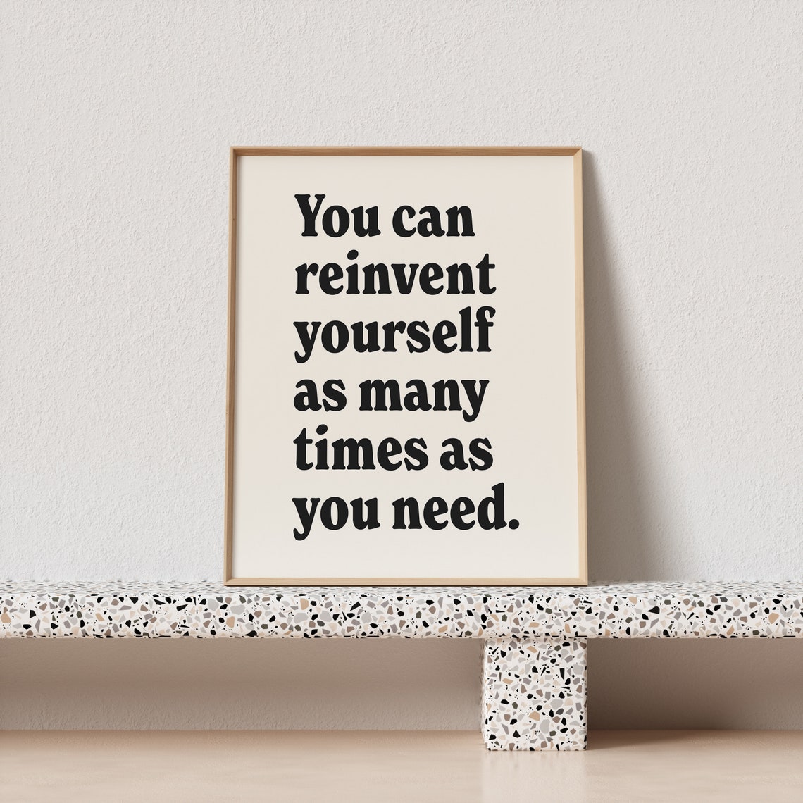 You Can Reinvent Yourself Black Retro Serif Inspirational Poster - Image 4