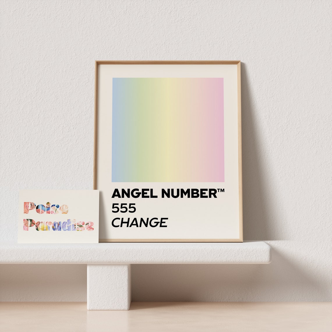 Angel Number 555 Change Pastel Gradient Manifestation Meaning Poster - Image 4