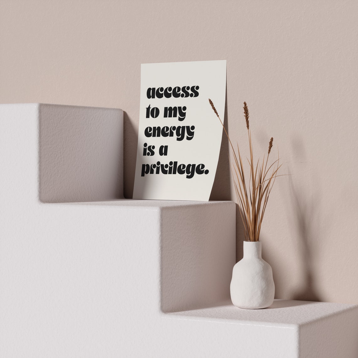 Access to My Energy Is a Privilege Cream Quote Poster Self Care - Image 2