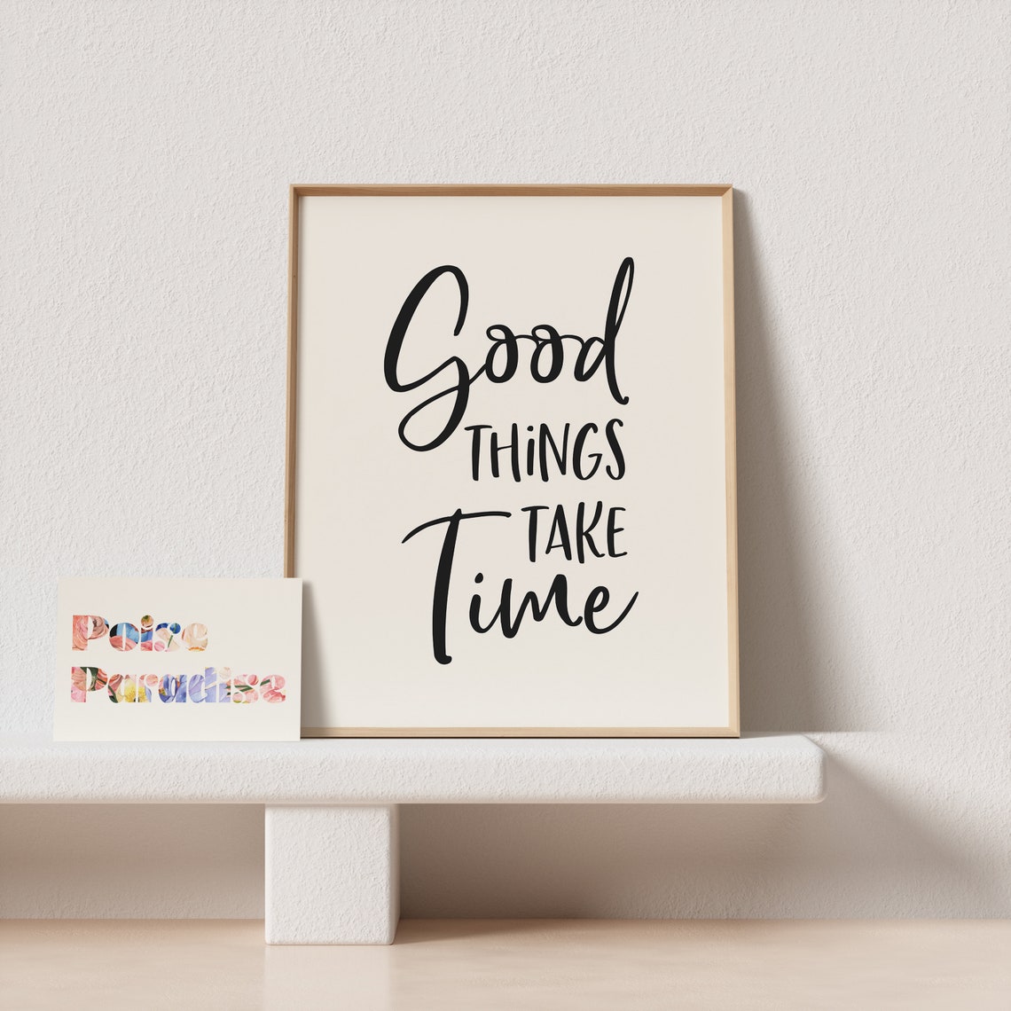 Good Things Take Time Hand Lettered Script Typography Poster - Image 4