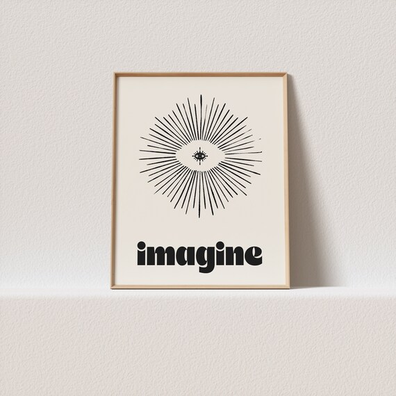 Art Print Imagine Just Imagine Stunning Retro Typography Magical Art Work A Must Have For Your Gallery Wall