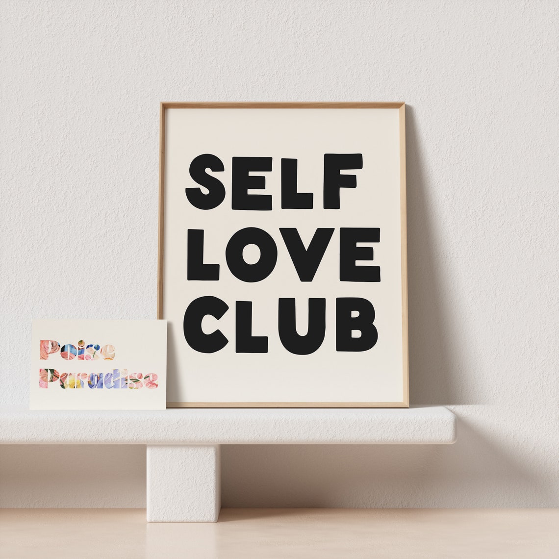 Self Love Club Bold Black Block Type Minimalist Empowerment Poster - Image 4
