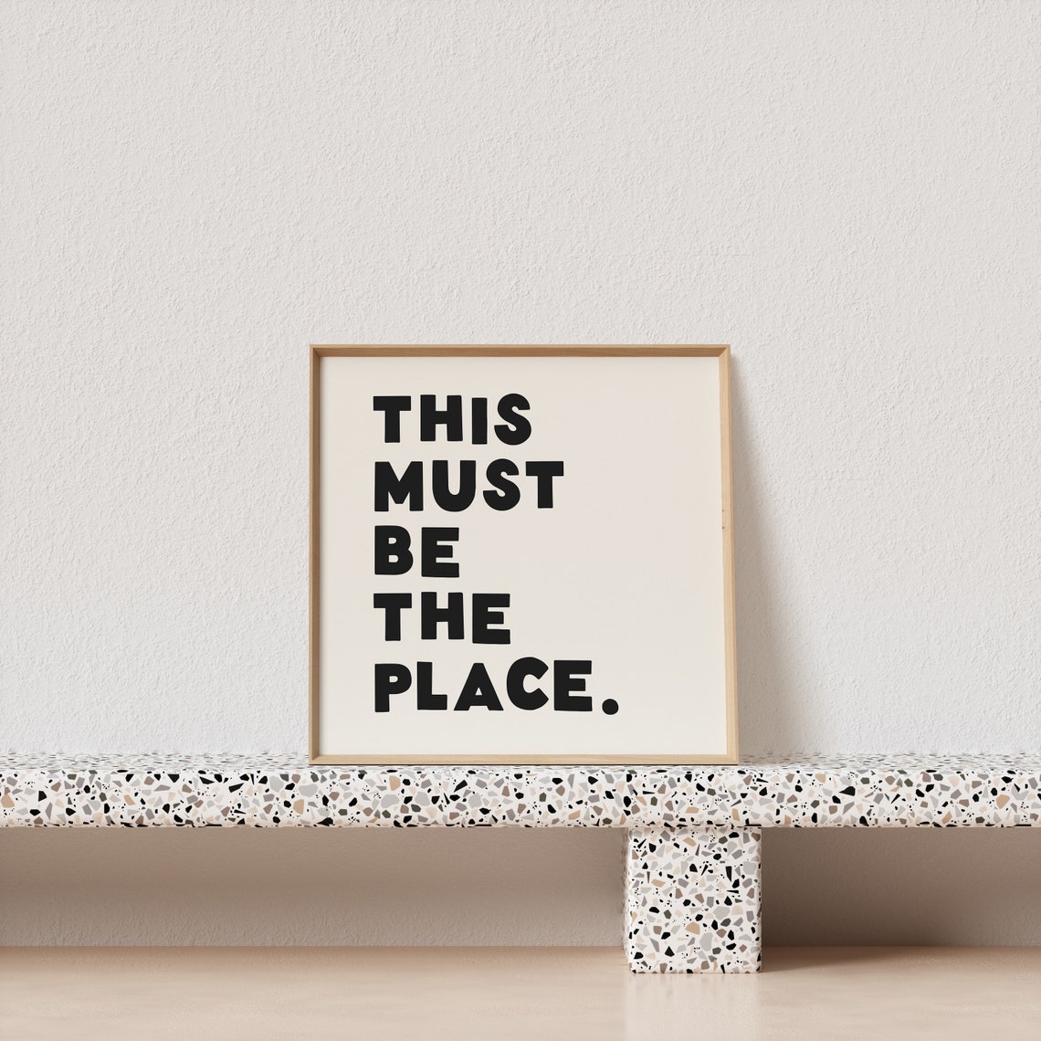 This Must Be The Place Minimalist Black Typography Home Quote Poster - Image 2