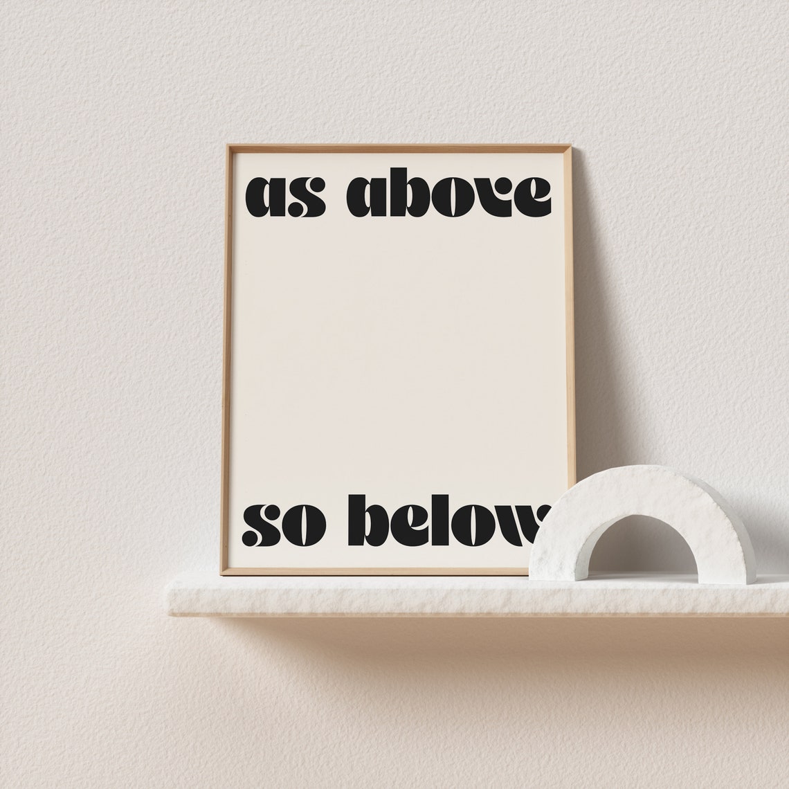 As Above So Below Groovy Retro Typography Spiritual Quote Poster - Image 2