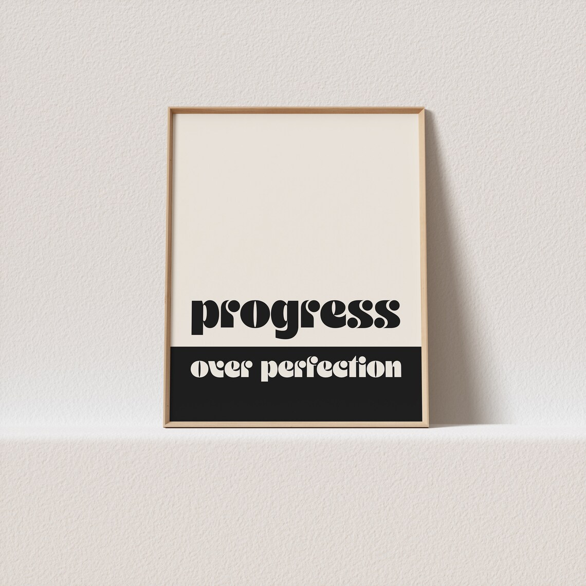 Progress Over Perfection Retro Typography Art Print