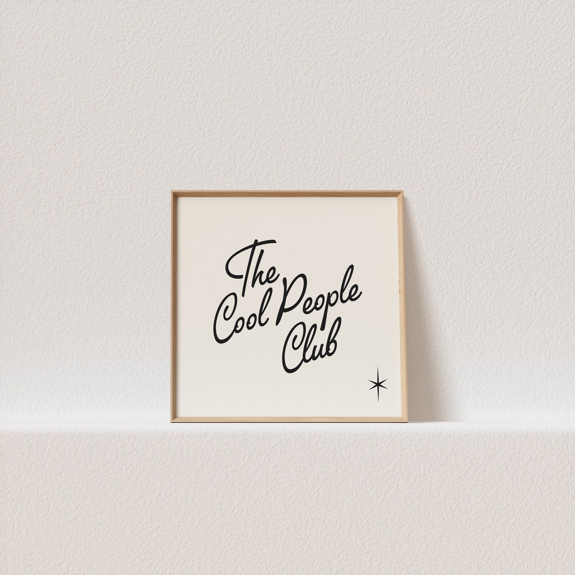 The Cool People Club Retro Script Starburst Cool Quote Art Poster