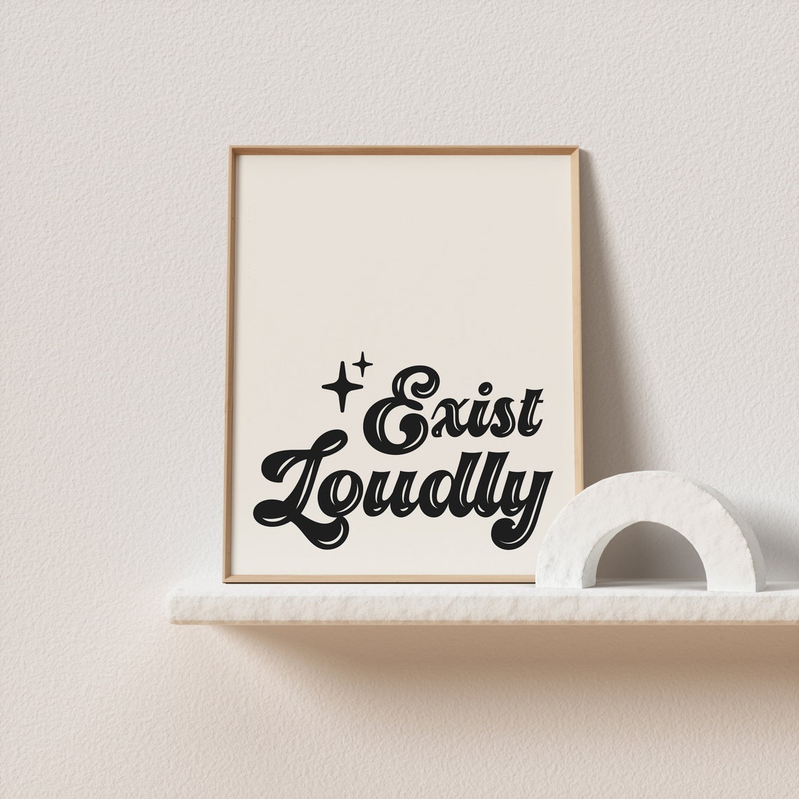 Exist Loudly Retro Script Quote Poster With Sparkles For Bold Souls - Image 3