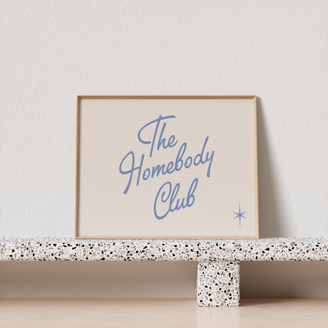 The Homebody Club Beige Blue Poster Print - Image 3
