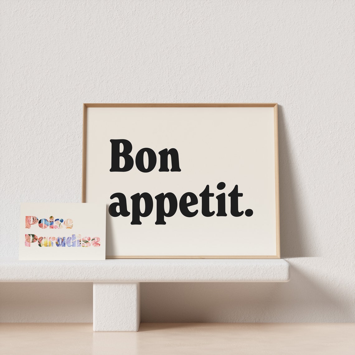 Bon Appetit French Bold Retro Serif Cream Kitchen Decor Poster - Image 4