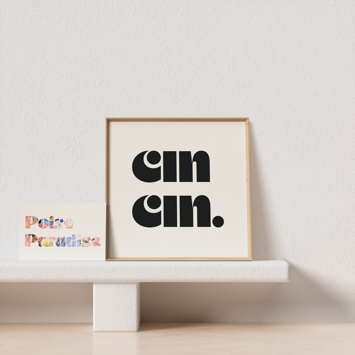 Cin Cin Retro Typography Art Print, Square Poster - Image 3