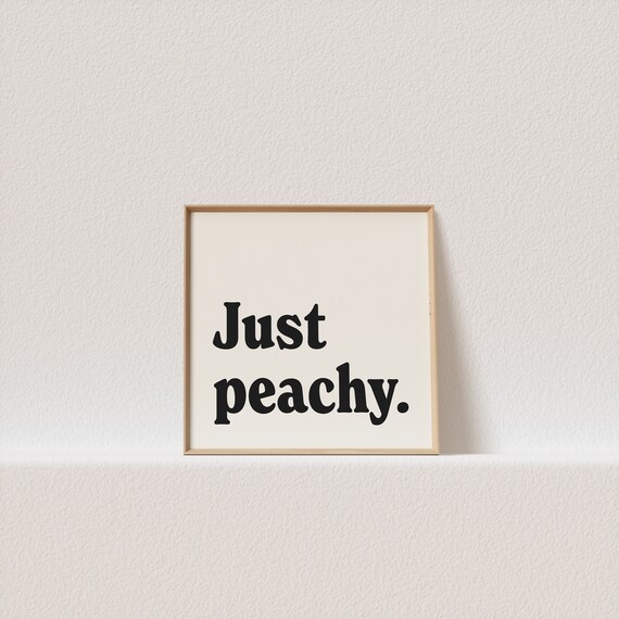 Square Retro Poster Just Peachy Retro Typography A Must Have For Your Gallery Wall A Click Away To Be Yours Forever