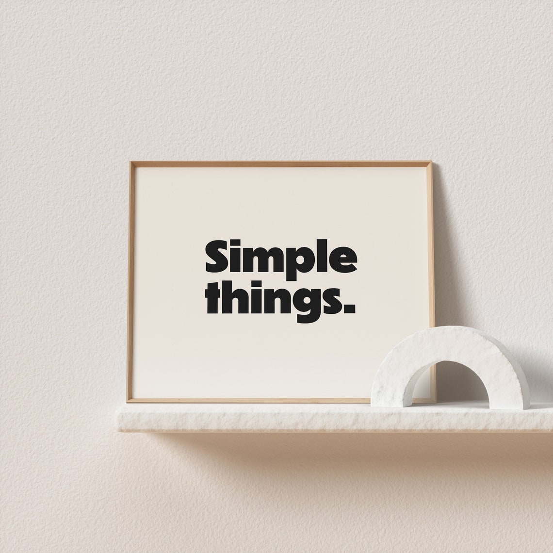 Simple Things Bold Black Minimalist Cream Typography Quote Poster - Image 2