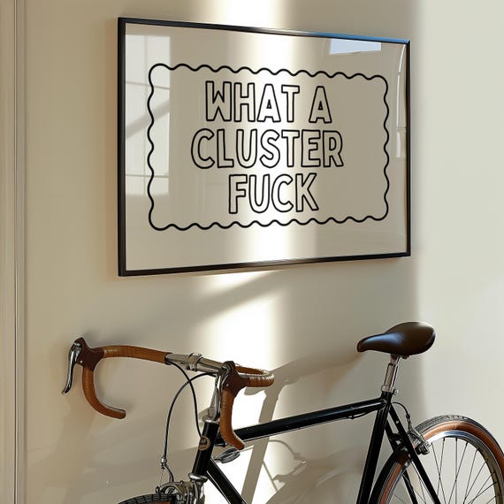 Funny Sarcastic Unframed Poster Cuss Word Print Typographic Trendy Wall Art Retro Dorm Room Home Office Decor