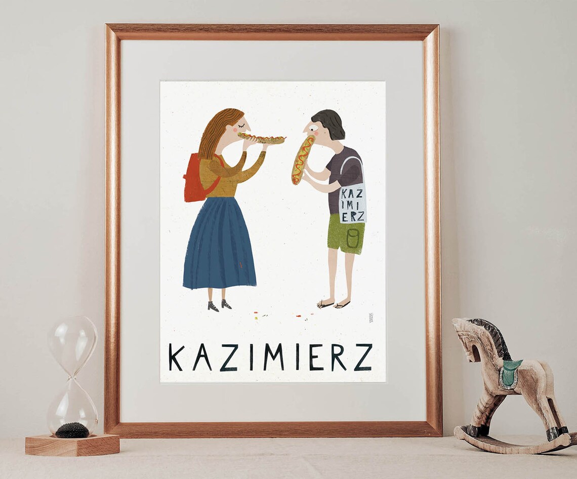 Kazimierz Krakow Travel Poster, Poland Poster Print