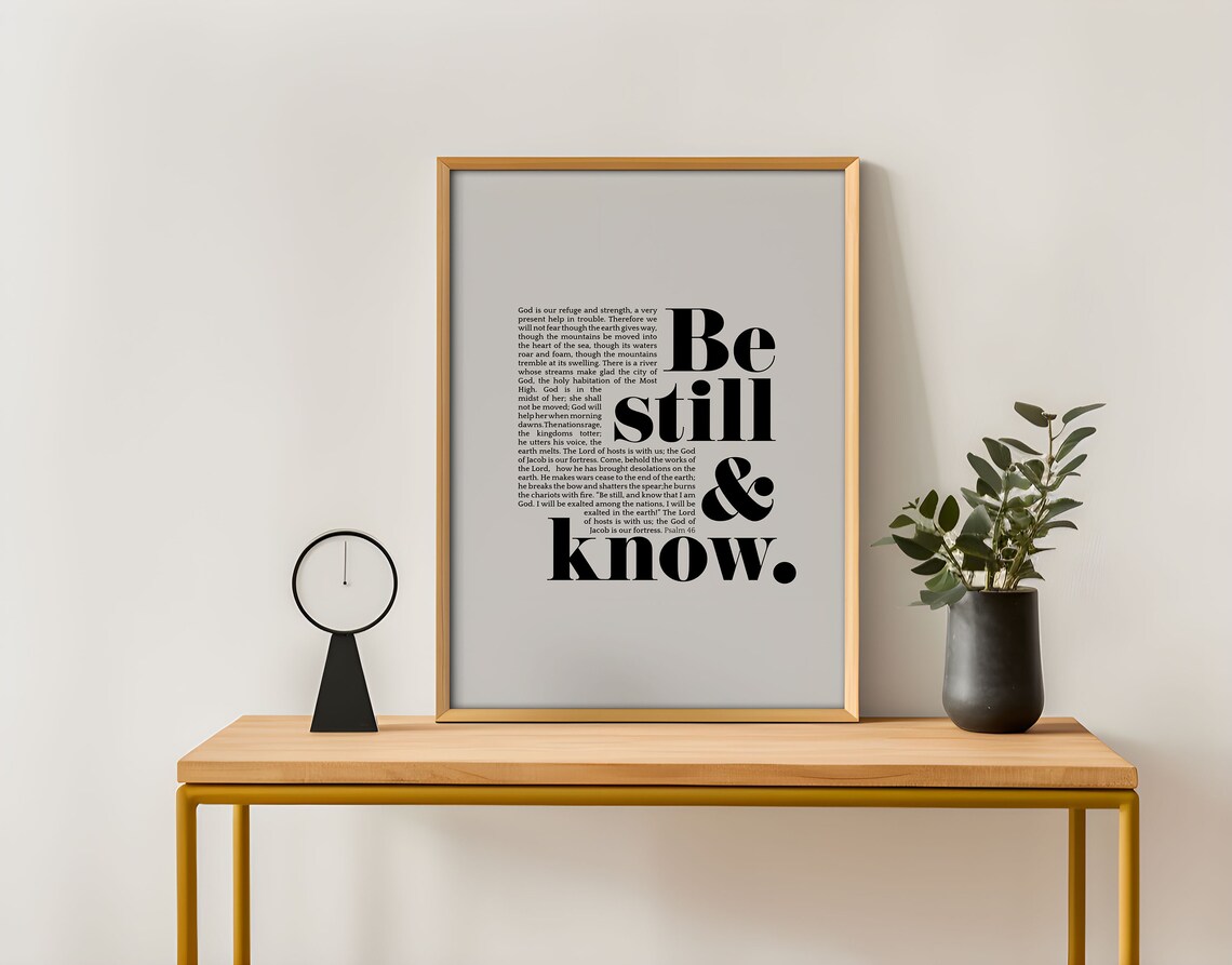 Be Still And Know Psalm 46 Bible Verse Art Print - Image 2