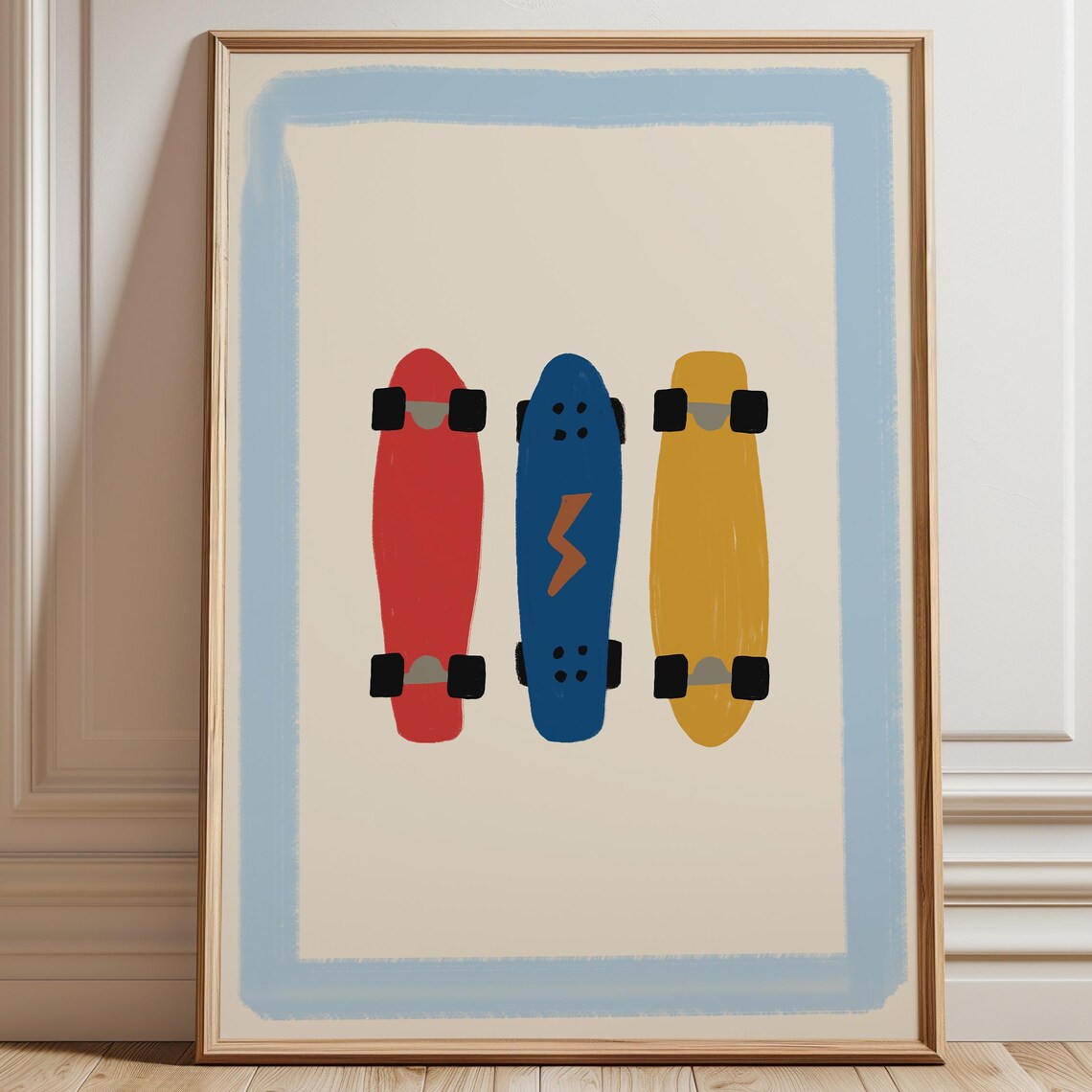 Skateboard Print, Toddler Room Decor Poster