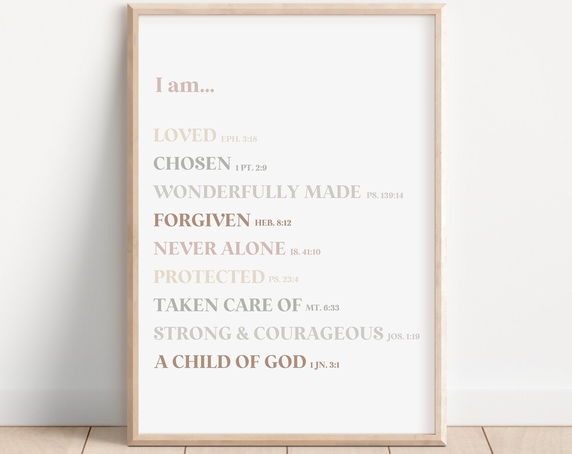 Retro Print Christian Wall Art Scripture Gallery Gift Girls Bible Religious Poster Faith
