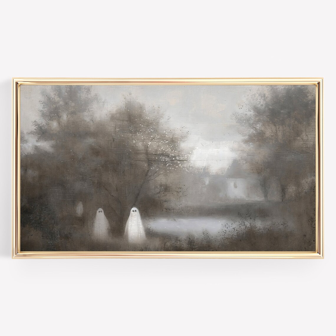 Halloween Ghost Fall Art, Moody Vintage Wall Print - Image 2