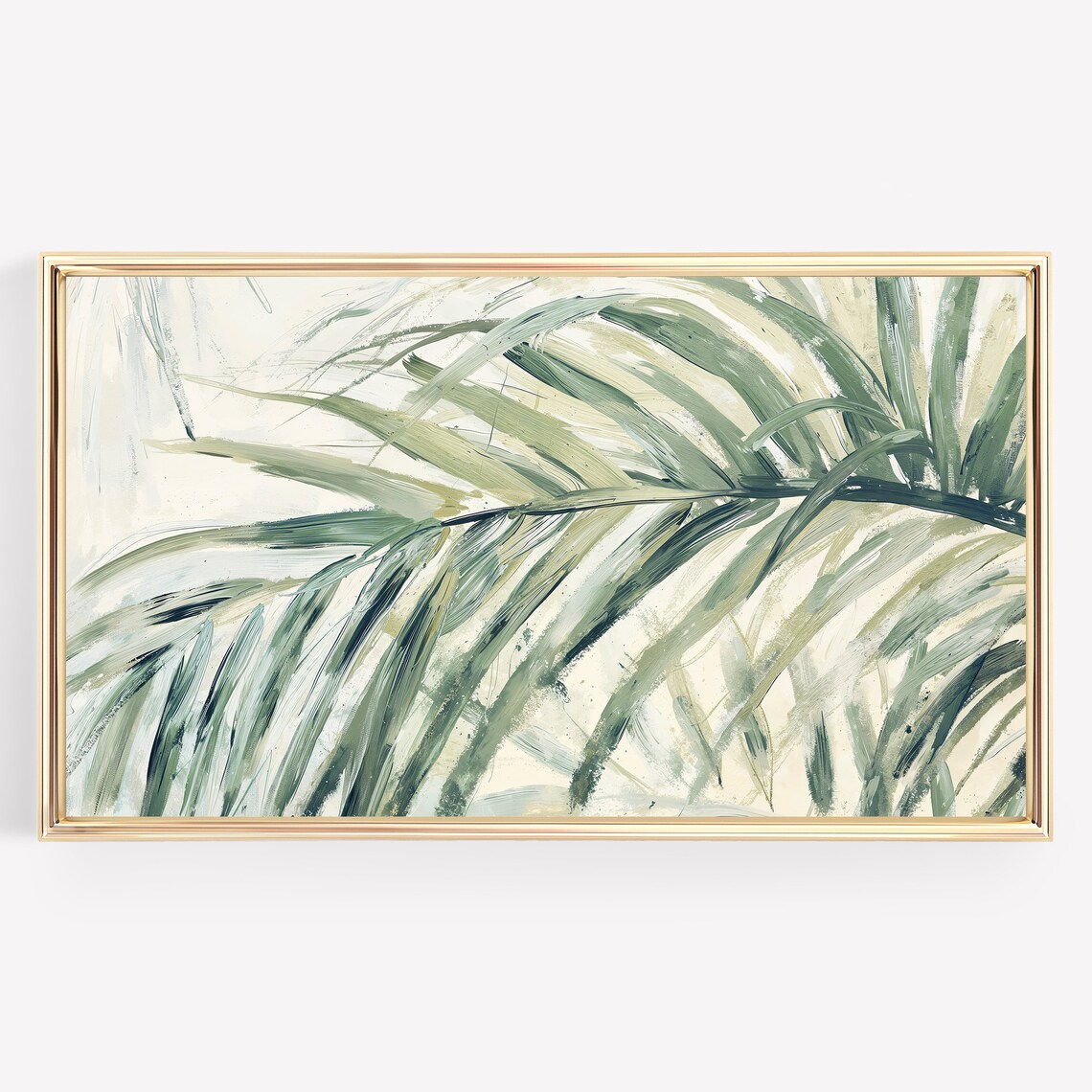 Abstract Palm Fronds Painting Sage Green Botanical Art Poster - Image 3