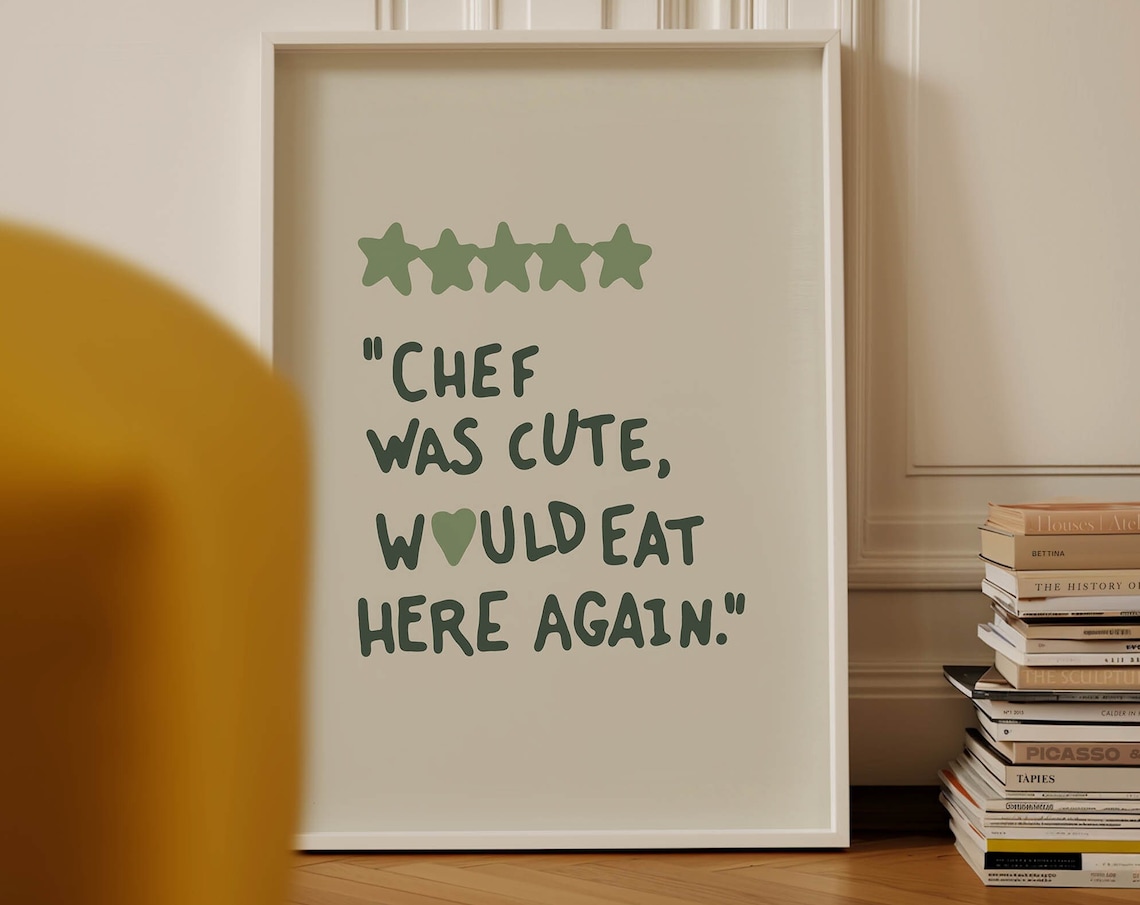 Funny Kitchen Poster, Retro Kitchen Decor Art Print