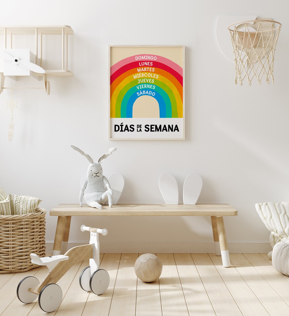 Dias De La Semana Spanish Days Of The Week Rainbow Kids Poster - Image 3