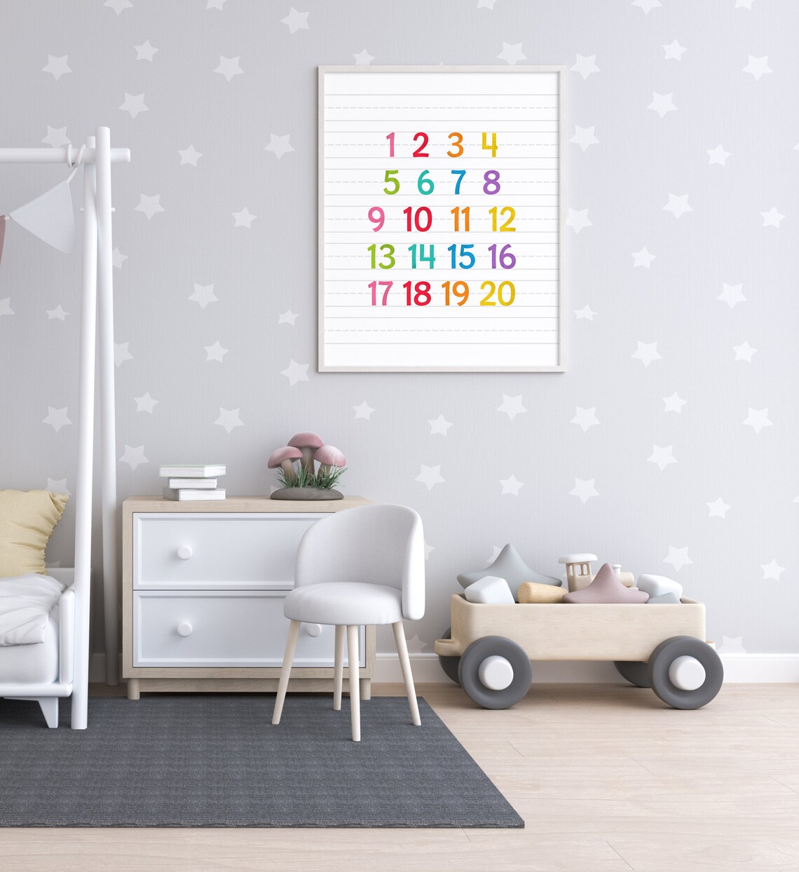 Colorful 1-20 Numbers Educational Poster Print - Image 5