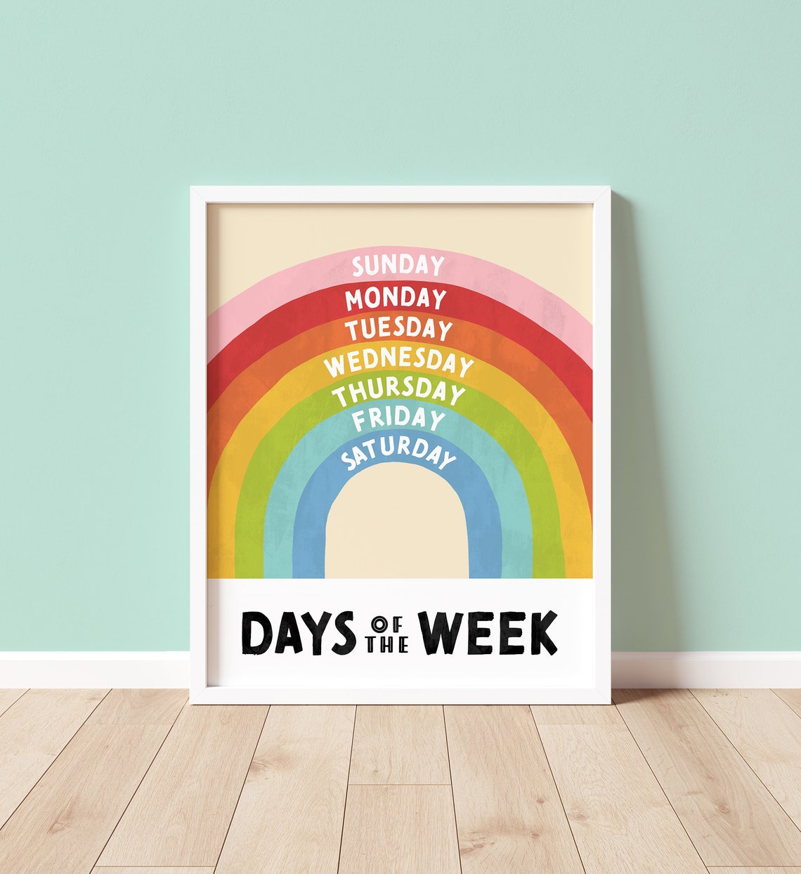Days Of The Week Rainbow Kids Educational Nursery Learning Poster - Image 3