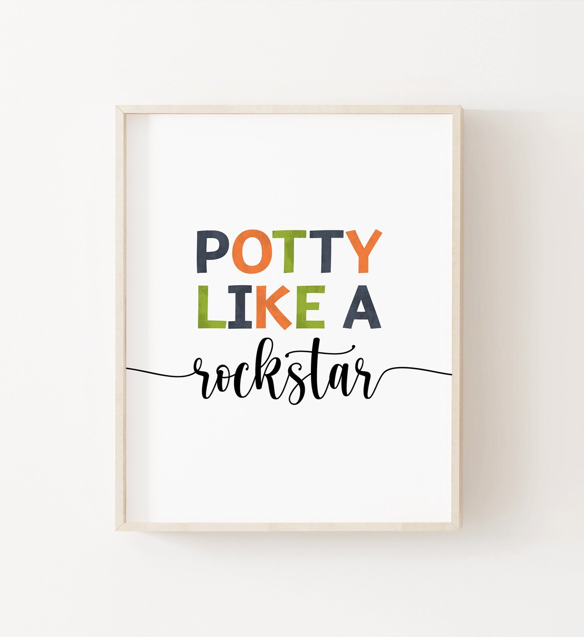 Potty Like A Rockstar Funny Kids Bathroom Training Humor Poster - Image 3