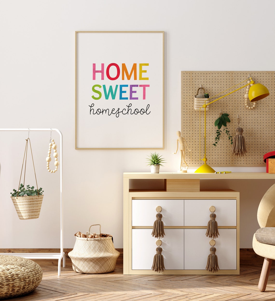 Home Sweet Homeschool Rainbow Letter Kids Room Decor Quote Poster - Image 4