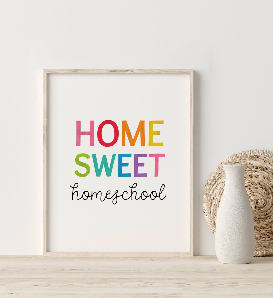 Home Sweet Homeschool Rainbow Letter Kids Room Decor Quote Poster - Image 5