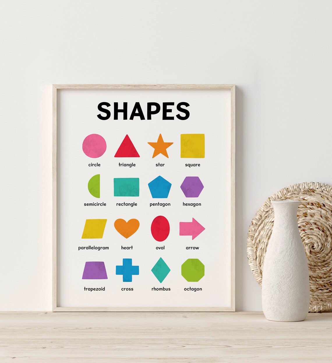 Rainbow Geometric Shapes Nursery Classroom Art Print - Image 6